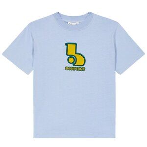 Bonpoint Light Blue T-Shirt with Yellow and Green Logo